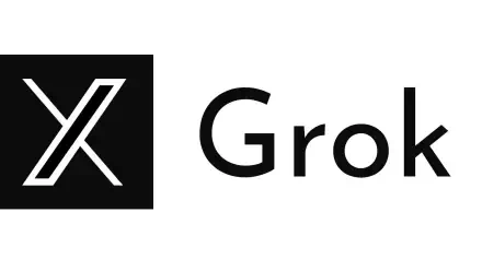 A sleek HD desktop wallpaper featuring the Grok logo prominently displayed, set against a clean, minimalist background that enhances its modern aesthetic.