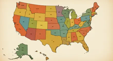 A colorful map of the USA showcasing all states, presented in a 4K Ultra HD format, makes an engaging desktop wallpaper or background.