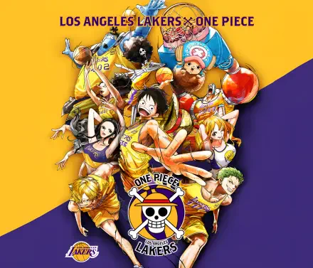 Anime One Piece Los Angeles Lakers HD Desktop Wallpaper | Background Image