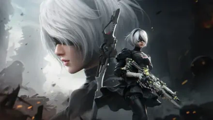 NieR: Automata YoRHa No.2 Type B HD Desktop Wallpaper | Background Image