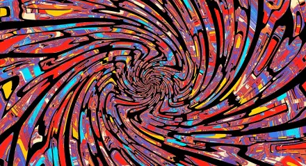 A vibrant, swirling abstract pattern in vivid colors representing a headache, designed as a 4K Ultra HD PC desktop wallpaper and background.