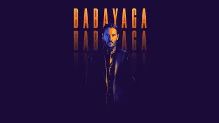 John Wick-inspired 4K Ultra HD PC desktop wallpaper: lone dark-suited figure beneath glowing BABAYAGA text on a deep purple background.