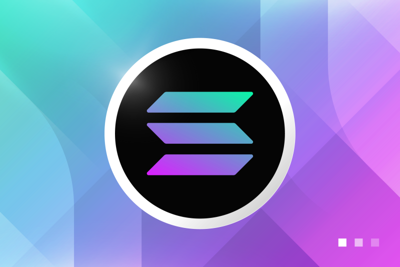 {{ HD wallpaper featuring the Solana logo, set against a vibrant gradient background, representing blockchain technology and cryptocurrency. 