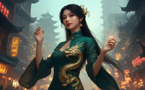 AI Art woman HD Desktop Wallpaper | Background Image