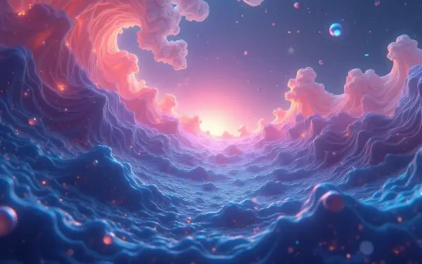 Abstract fluid shapes glow HD Desktop Wallpaper | Background Image