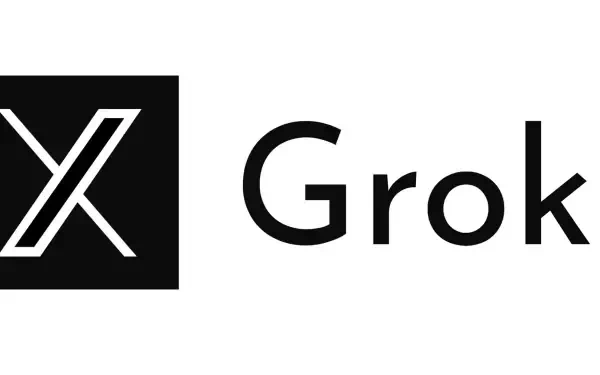 A sleek HD desktop wallpaper featuring the Grok logo prominently displayed, set against a clean, minimalist background that enhances its modern aesthetic.