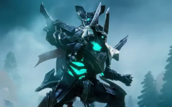 A striking 4K Ultra HD wallpaper featuring Mordekaiser from League of Legends: Wild Rift, showcasing his imposing armor and glowing accents amidst a mystical backdrop.