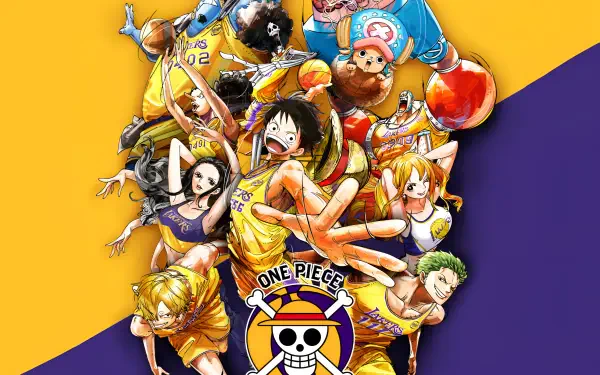 Anime One Piece Los Angeles Lakers HD Desktop Wallpaper | Background Image