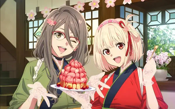 Anime Lycoris Recoil Chisato Nishikigi Mizuki Nakahara HD Desktop Wallpaper | Background Image