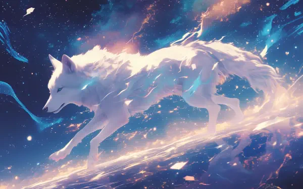 Fantasy Animal wolf Anime HD Desktop Wallpaper | Background Image
