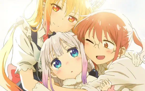 Anime Miss Kobayashi's Dragon Maid Tohru (Miss Kobayashi's Dragon Maid) Kanna Kamui Kobayashi (Miss Kobayashi's Dragon Maid) HD Desktop Wallpaper | Background Image