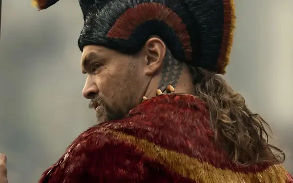 HD PC desktop wallpaper featuring a close-up of the Chief of War character from the TV show, showcasing detailed costume and intense expression.