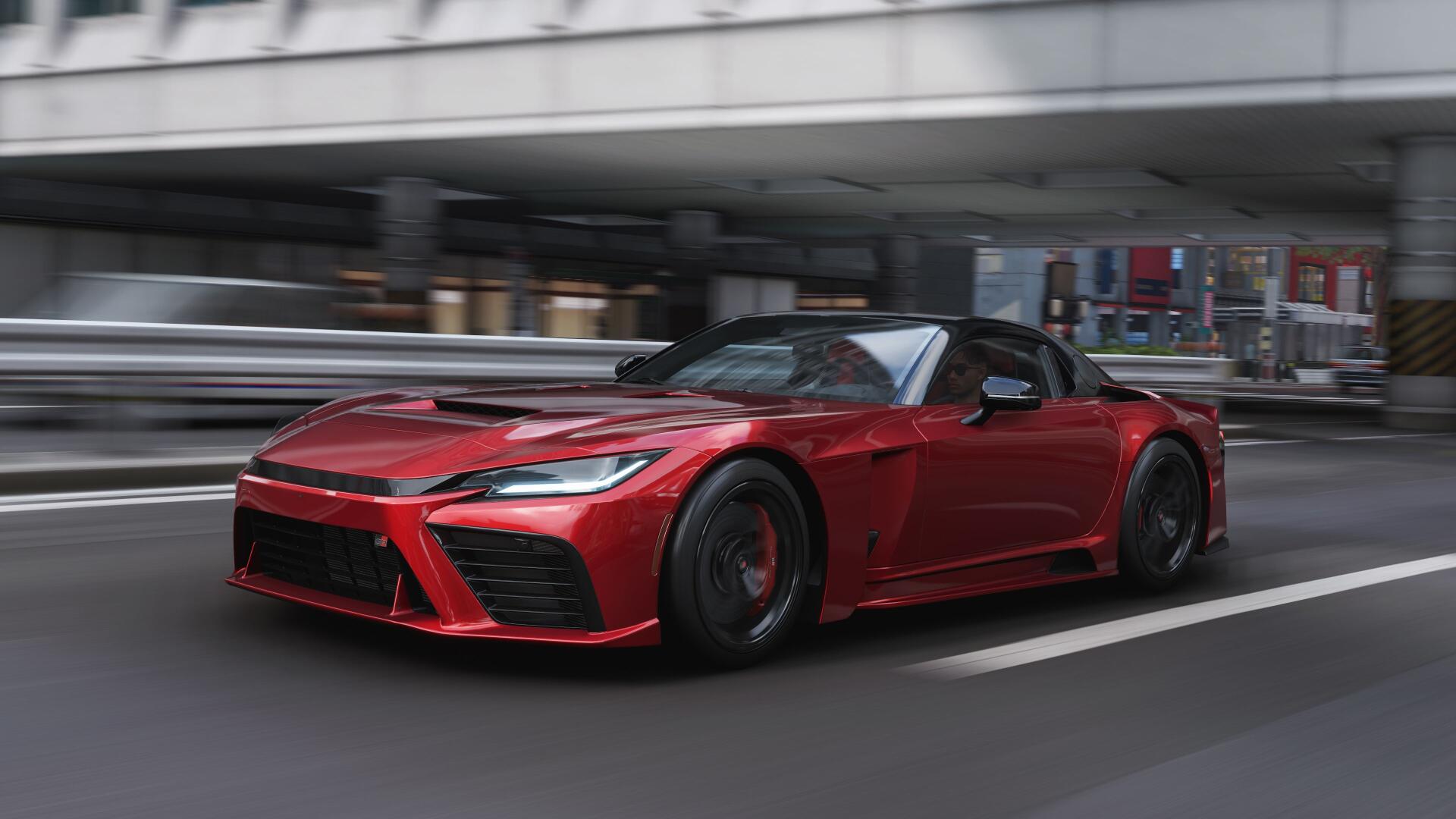 Forza Horizon 6 4K Ultra HD PC desktop wallpaper and background: red convertible sports car racing through a blurred city street.