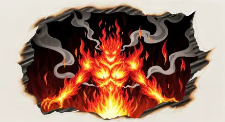 Ifrit: fiery elemental demon wreathed in smoke and molten flames, rendered as a 4K Ultra HD PC desktop wallpaper and background.