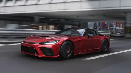 Forza Horizon 6 4K Ultra HD PC desktop wallpaper and background: red convertible sports car racing through a blurred city street.