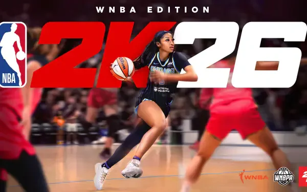 WNBA Edition video game NBA 2K26 8K Ultra HD PC desktop wallpaper: in-game action shot of a WNBA player driving to the basket past defenders on a packed court.