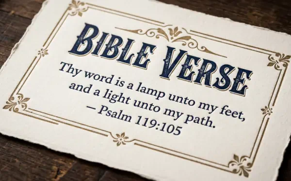 Vintage card with Bible Verse and the text Thy word is a lamp unto my feet, and a light unto my path. — Psalm 119:105, rendered as a 5K Ultra HD PC desktop wallpaper background.