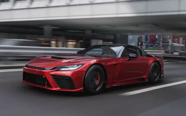 Forza Horizon 6 4K Ultra HD PC desktop wallpaper and background: red convertible sports car racing through a blurred city street.