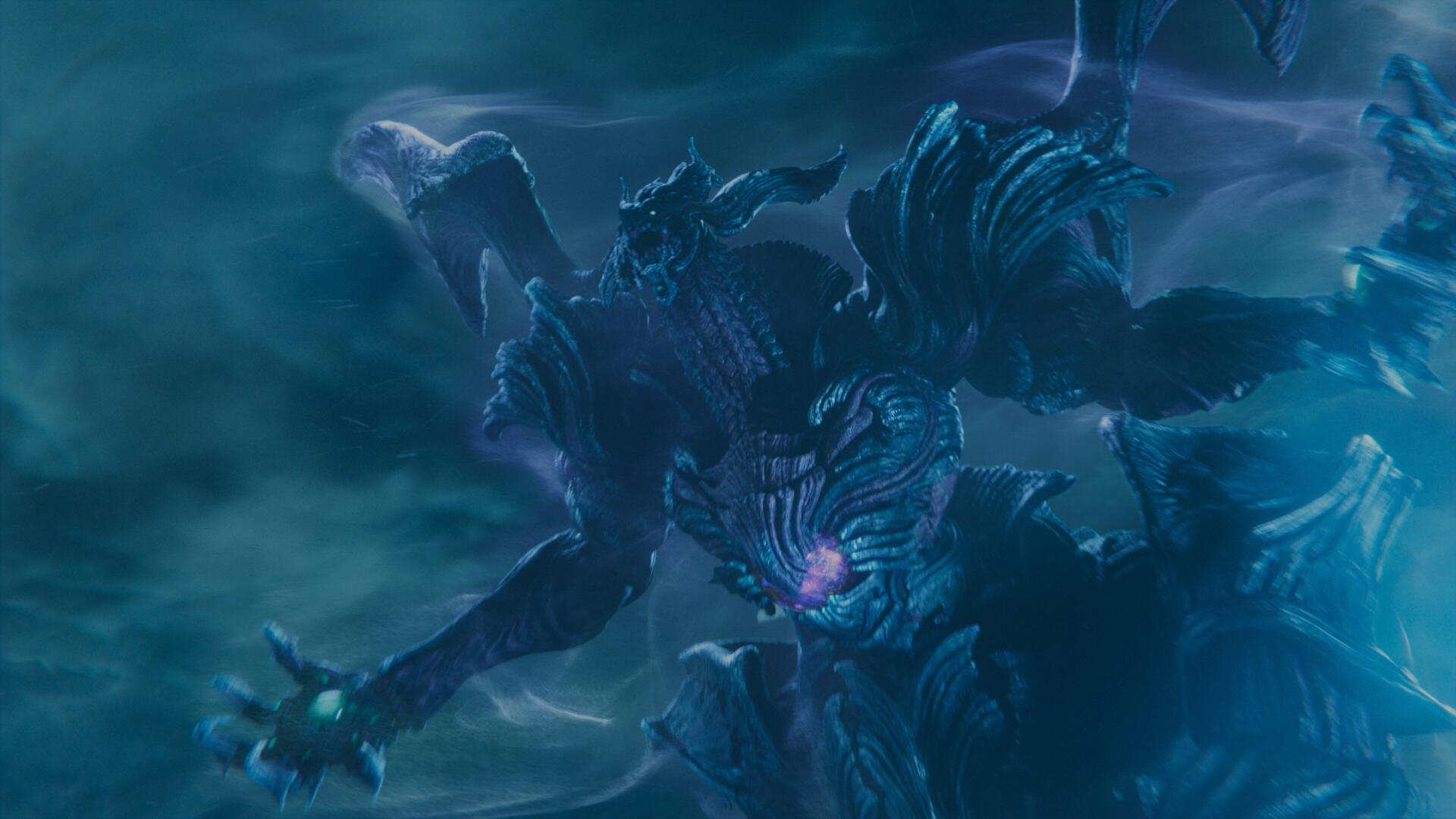 Dark, swirling storm with a towering corrupted creature — Final Fantasy video game: Final Fantasy VII Revelation, 4K Ultra HD PC desktop wallpaper background.