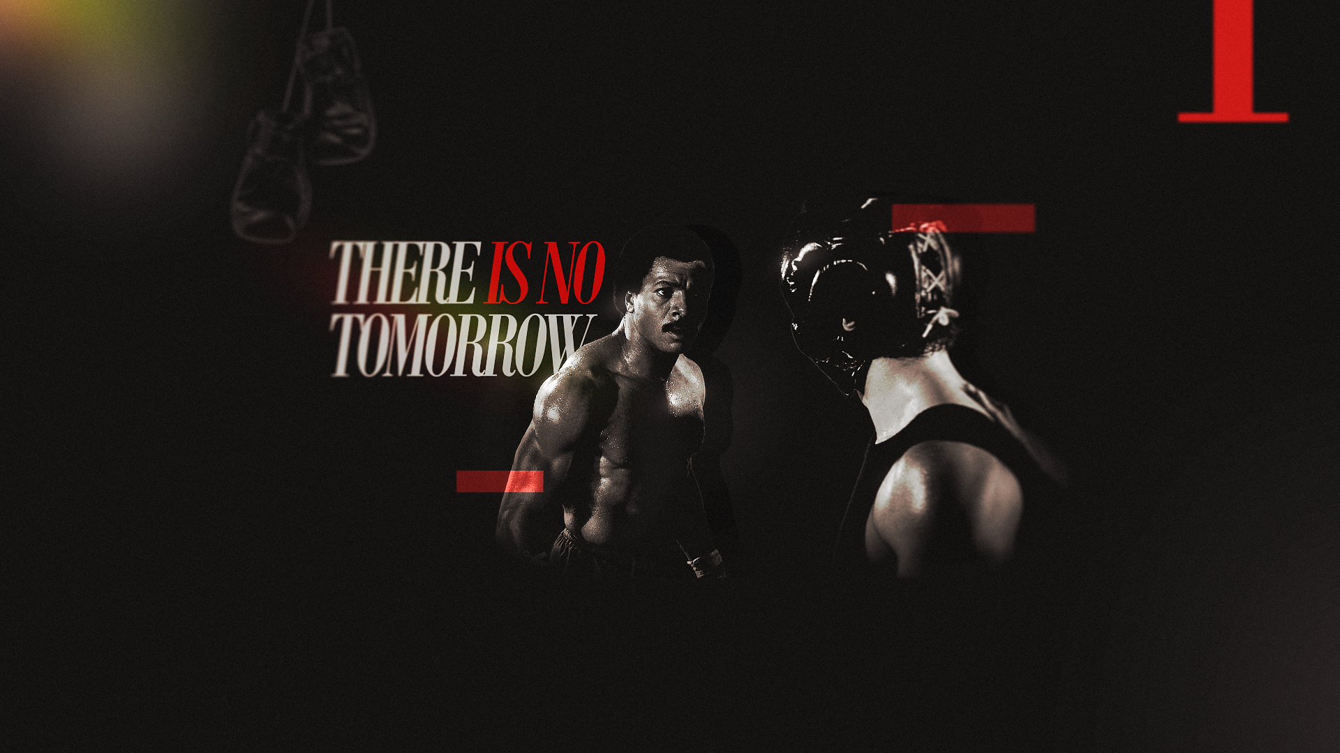 Dark Rocky II and Rocky III boxing poster featuring two fighters and “There Is No Tomorrow” text, HD PC desktop wallpaper and background.