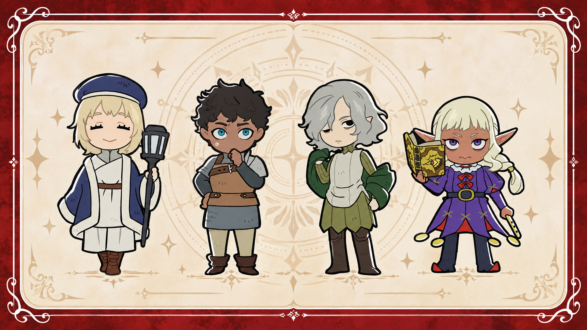 Delicious in Dungeon Chibi Party — 4K Ultra HD Wallpaper | 3840x2160 ...
