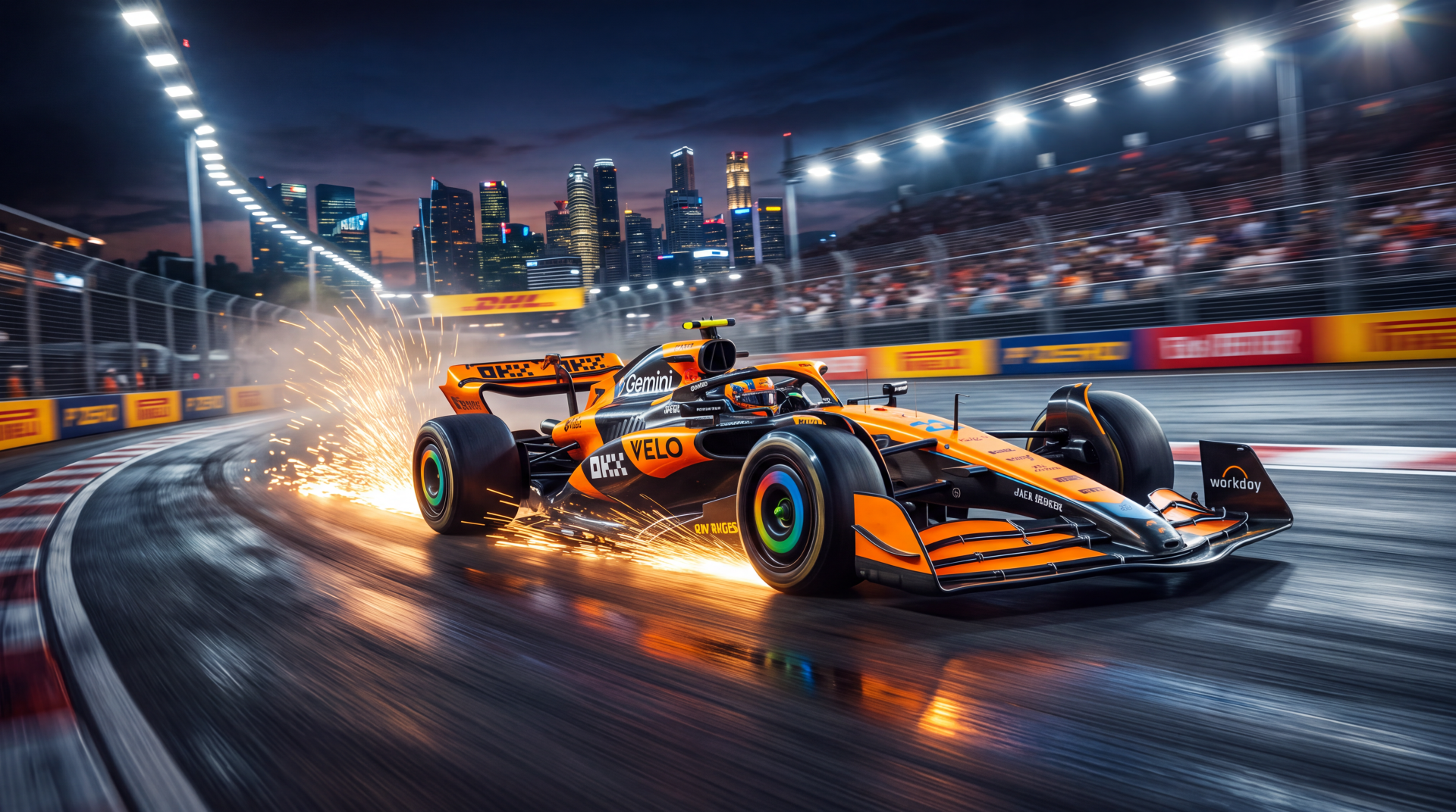 McLaren MCL40 Sparks Through the Night — 5K Ultra HD F1 Wallpaper ...