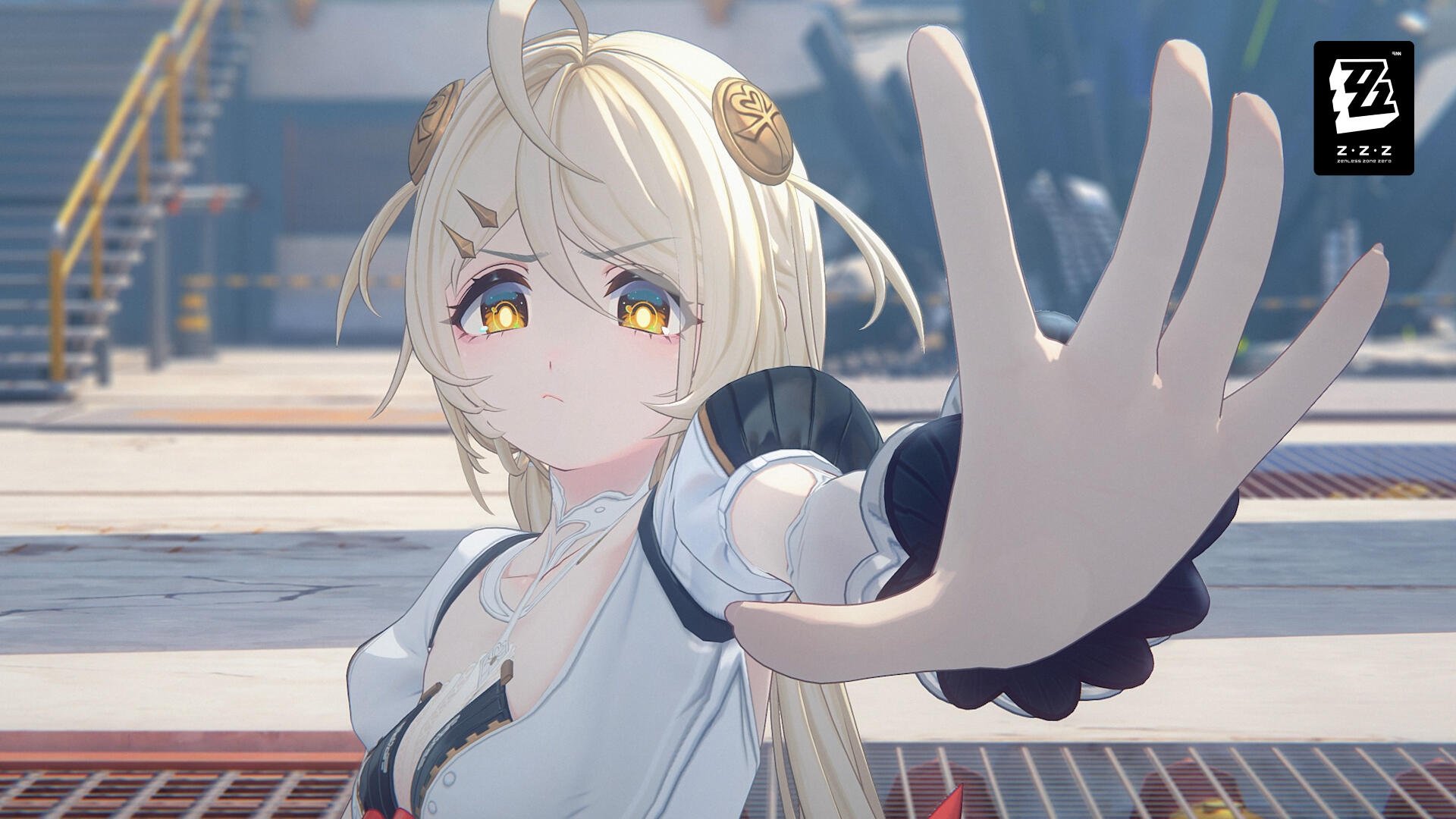 Phoenix from Zenless Zone Zero reaches toward the viewer in this 4K Ultra HD anime girl PC desktop wallpaper and background.