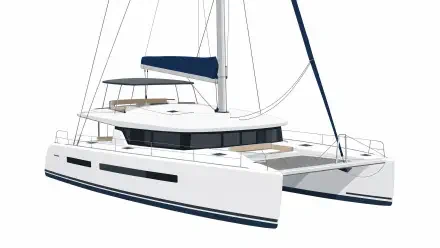 Sleek white catamaran sailboat yacht on a clean white background — 4K Ultra HD PC desktop wallpaper and background.