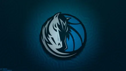 Dallas Mavericks NBA logo: stylized horse-head over a basketball on a deep teal textured background — 4K Ultra HD PC desktop wallpaper and background.