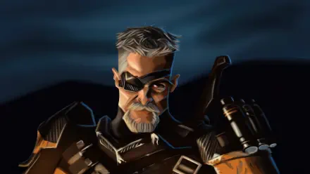 4K Ultra HD digital art PC wallpaper of Deathstroke: close-up of the masked, silver-haired mercenary with eyepatch and tactical armor against a moody night sky.