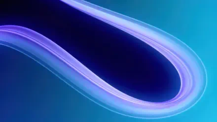 Neon blue abstract loop glowing on a teal gradient, 4K Ultra HD PC desktop wallpaper background.