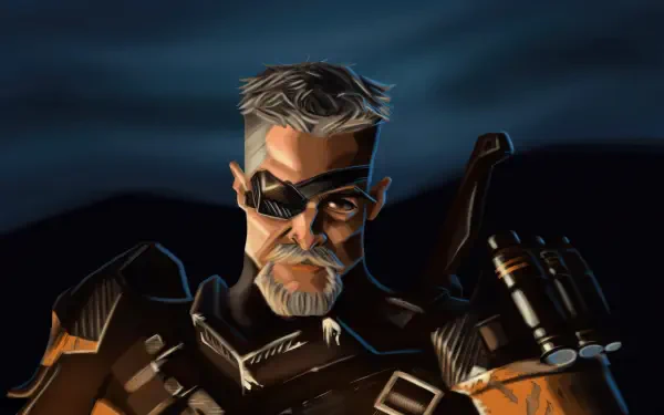 4K Ultra HD digital art PC wallpaper of Deathstroke: close-up of the masked, silver-haired mercenary with eyepatch and tactical armor against a moody night sky.
