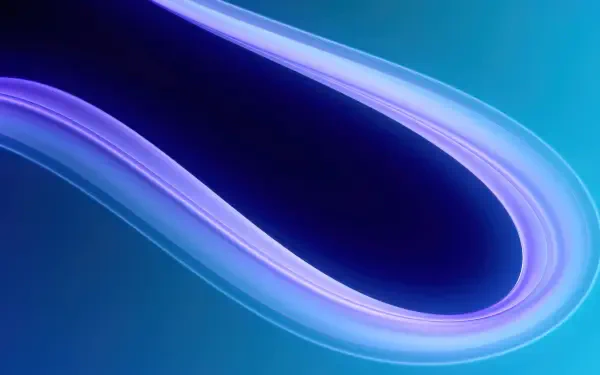 Neon blue abstract loop glowing on a teal gradient, 4K Ultra HD PC desktop wallpaper background.