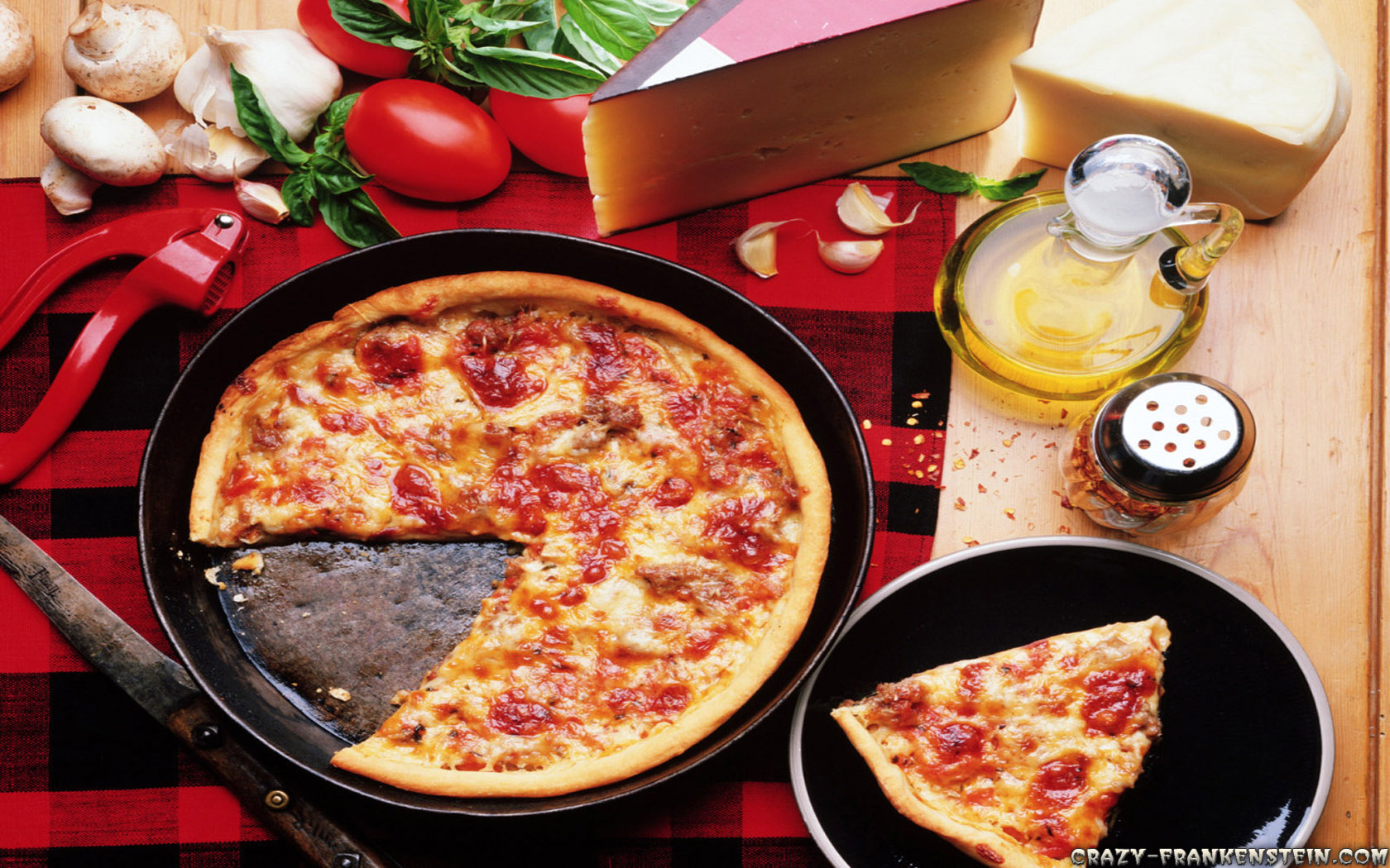 A deliciously topped pizza with mouthwatering ingredients.