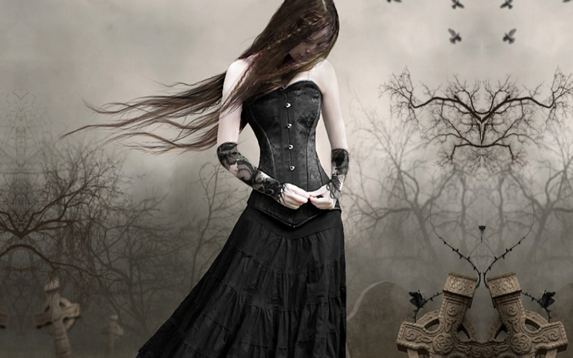 Download Graveyard Lonely Dark Gothic HD Wallpaper by Nathalia Suellen