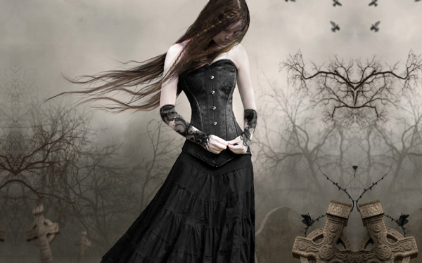 Dark Gothic Lonely Graveyard HD Wallpaper | Background Image