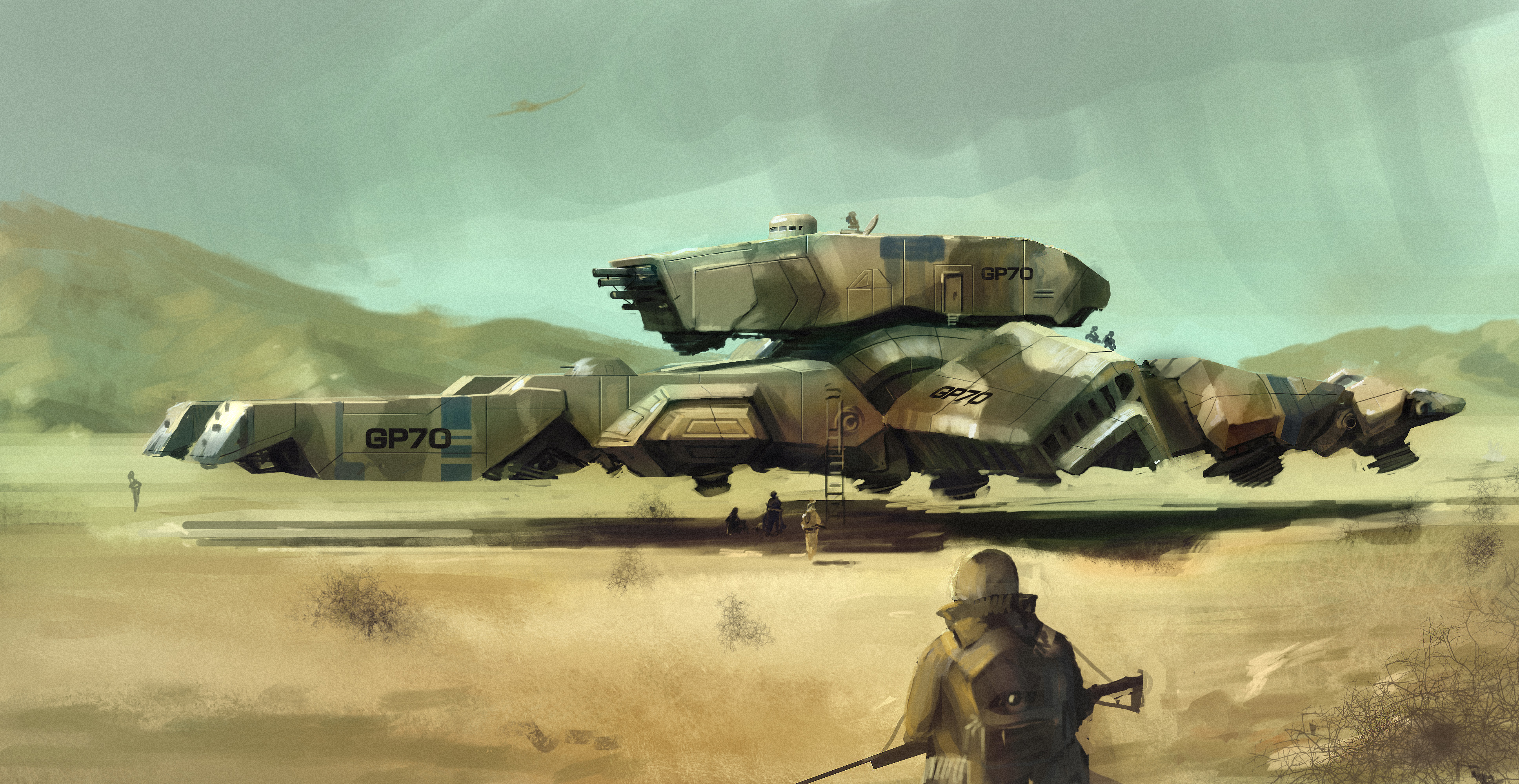 Sci-fi military wallpaper by J-Humphries with futuristic elements and intense action.