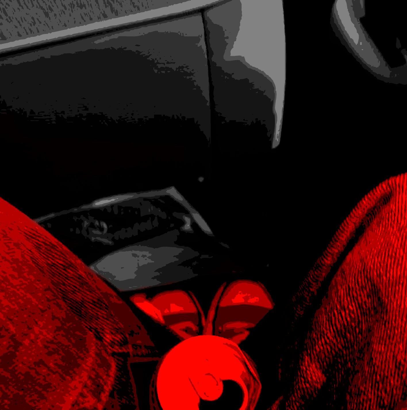 Black and red HD PC desktop wallpaper — a miscellaneous, unknown abstract scene of textured red forms against a deep black background.