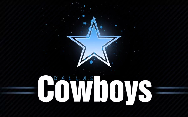 HD PC desktop wallpaper featuring the Dallas Cowboys star logo and bold text on a dark background, highlighting the iconic NFL sports team.