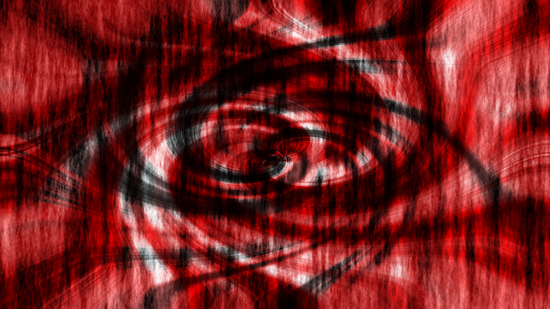 Abstract red vortex against a dark background, capturing an intense and mysterious black vortex.