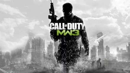 A dramatic HD wallpaper featuring a silhouetted soldier holding a gun against a cityscape backdrop, with the title Call of Duty: Modern Warfare 3 boldly displayed.