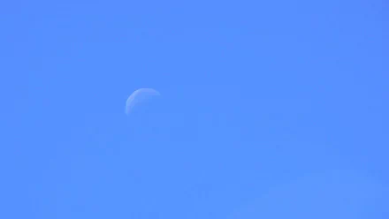 HD PC desktop wallpaper showing a clear blue sky with the moon faintly visible, capturing a serene moment in nature.