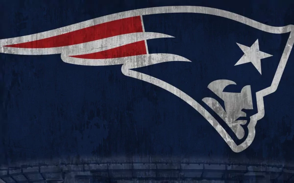 HD desktop wallpaper featuring the New England Patriots logo against a textured navy blue background, representing the New England sports team.