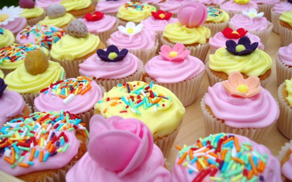 Nahrungsmittel Cupcake Pink Cream Colorful HD Wallpaper | Hintergrund