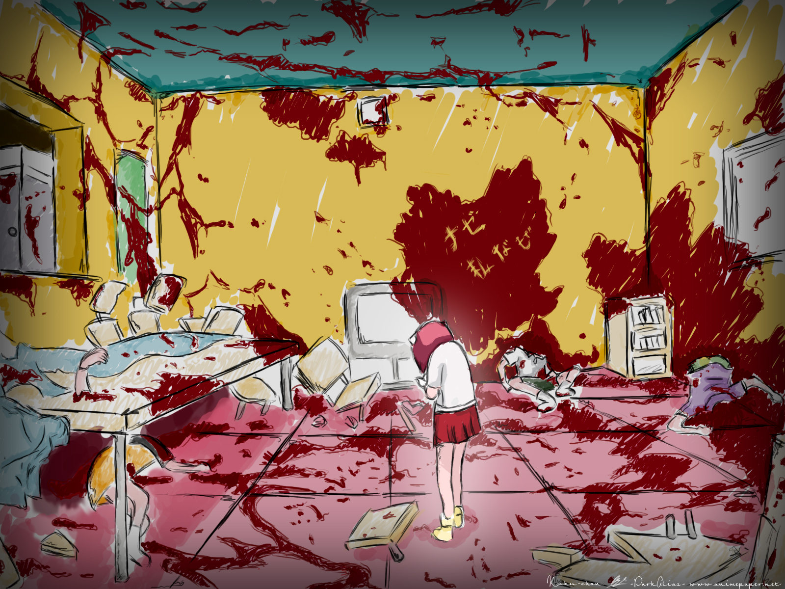 Anime character Lucy (Elfen Lied) in a captivating desktop wallpaper.