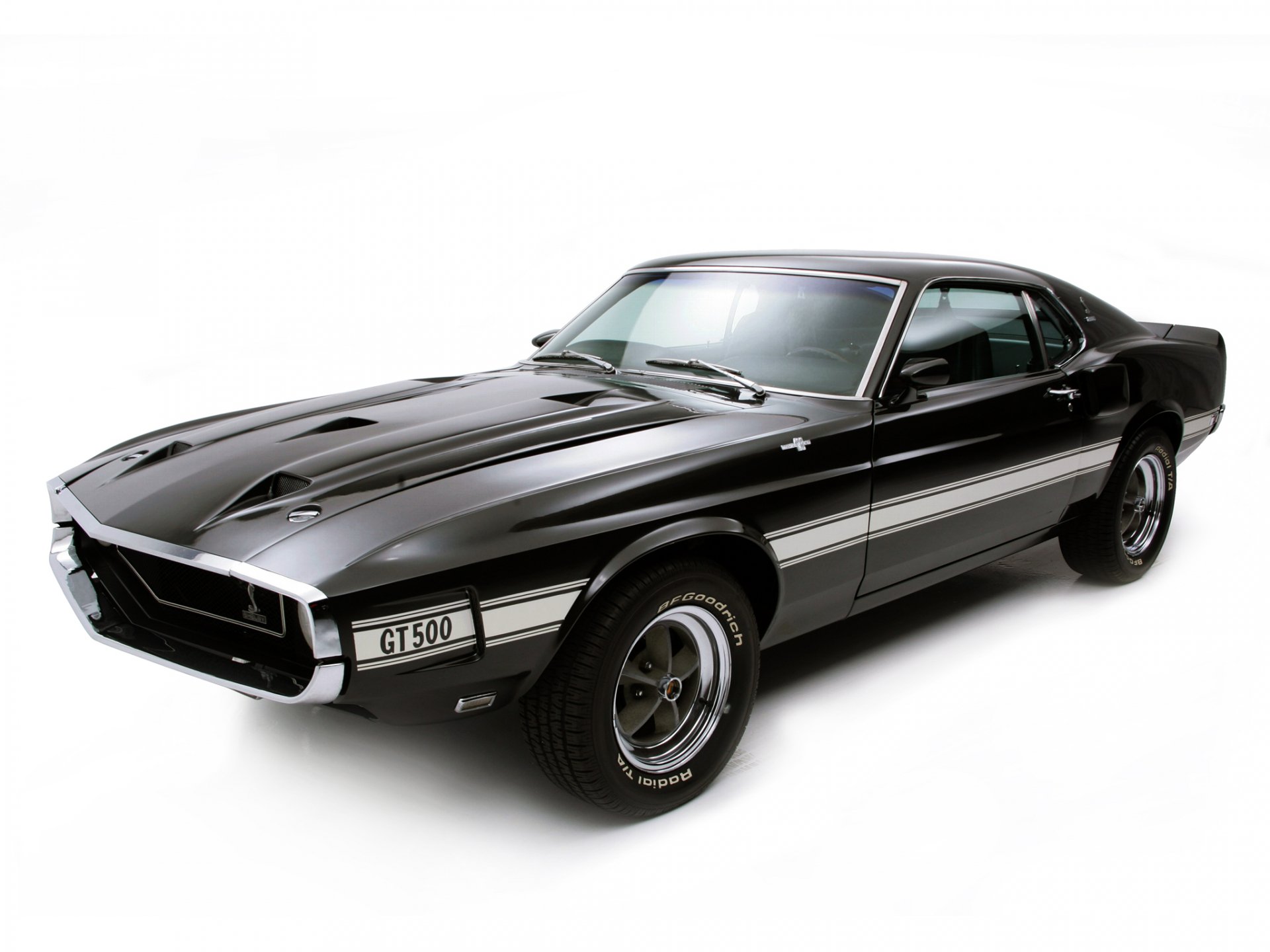 Download Black Car Muscle Car Fastback Vehicle Ford Shelby GT500 HD Wallpaper