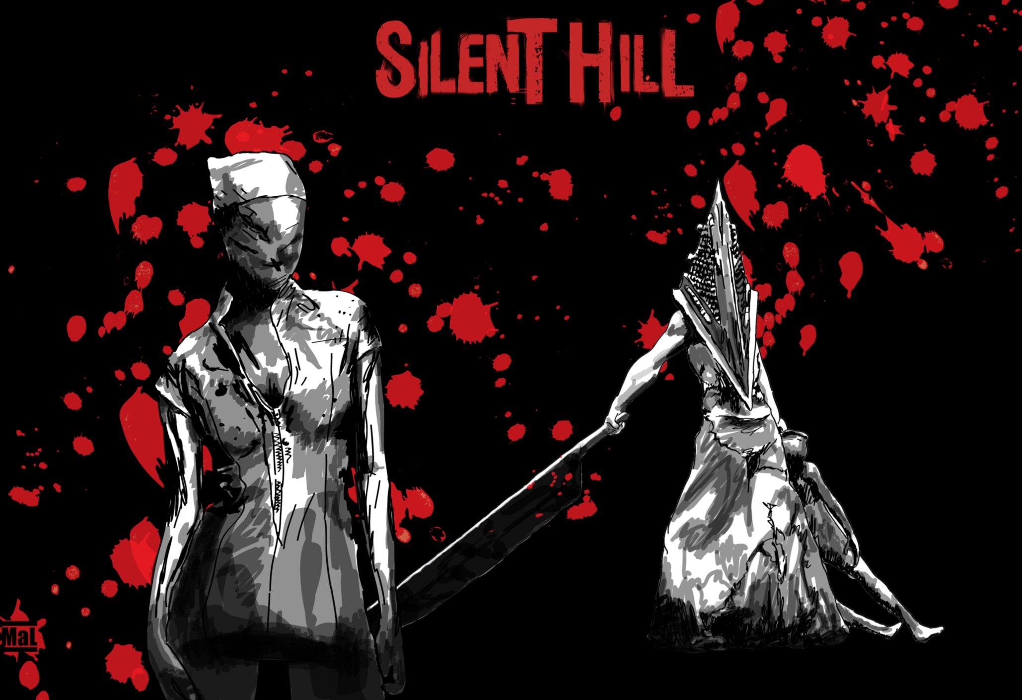 Spooky video game artwork featuring Silent Hill - perfect desktop wallpaper!