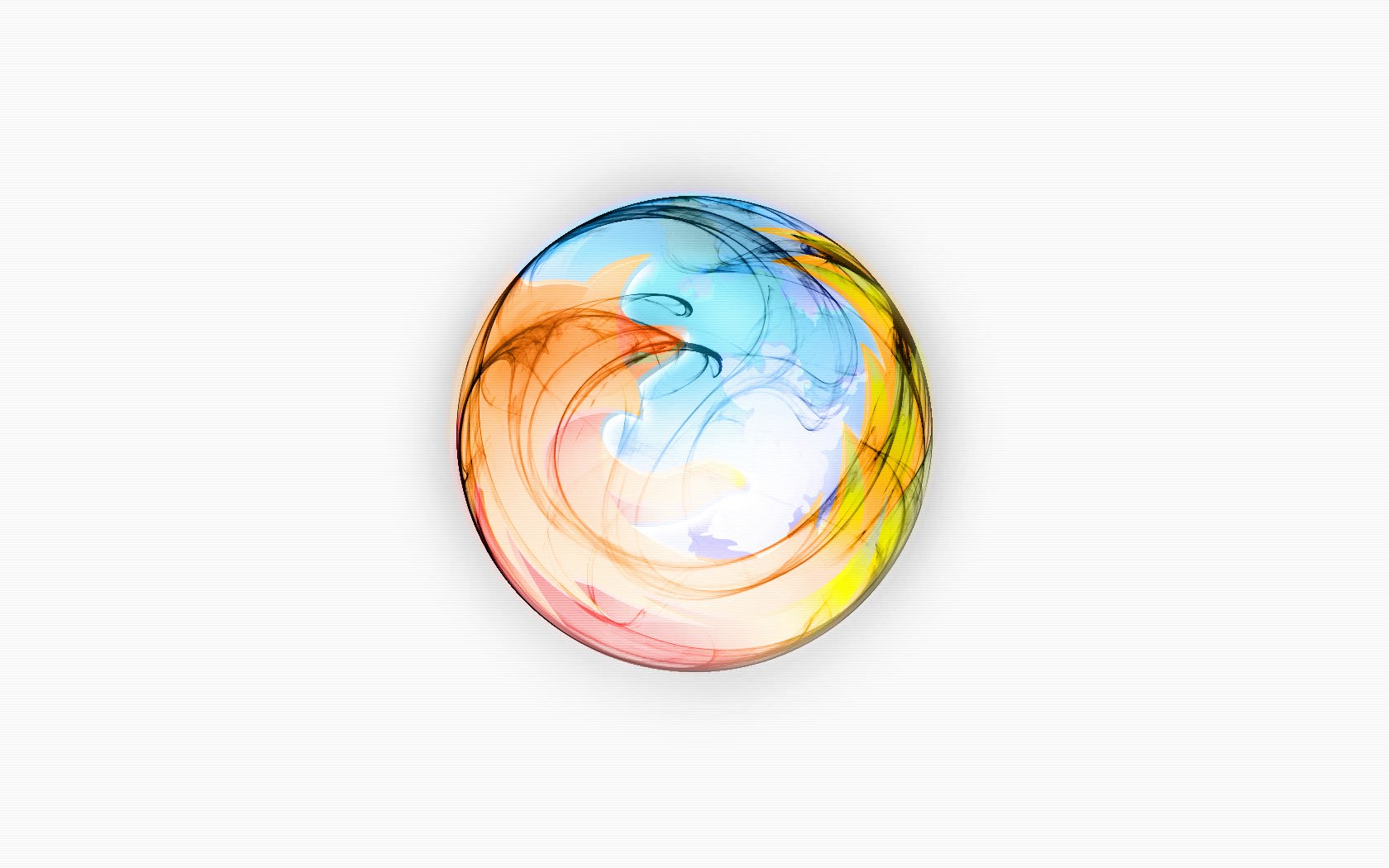 HD PC desktop wallpaper featuring an abstract, colorful rendition of the FireFox logo symbolizing technology and digital innovation.
