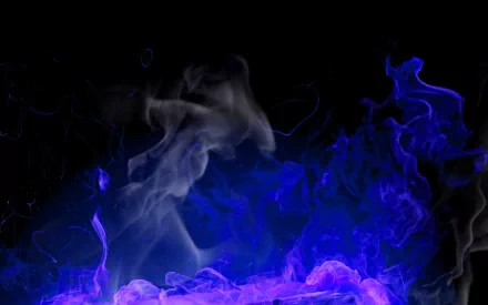 Artistic depiction of blue and purple flames against a dark background, featured in a stunning HD desktop wallpaper.