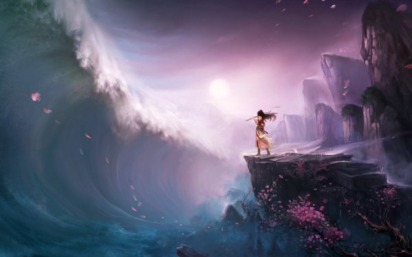Anime Original Wave Ocean Water Sea HD Wallpaper | Background Image